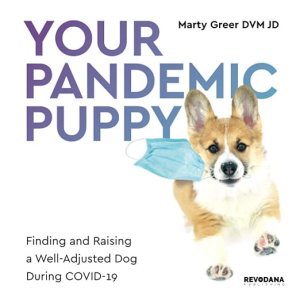 book cover image and hyperlink for: Your Pandemic Puppy: Finding and Raising a Well-Adjusted Dog During Covid-19
by Marty Greer
November 2020, Revodana Publishing