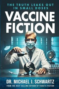 book cover image and hyperlink for: Vaccine Fiction: The Truth Leaks Out in Small Doses
by Michael J. Schwartz
November 2024, independently published